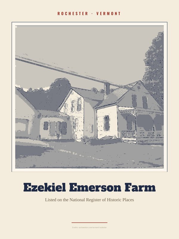 Rochester Ezekiel Emerson Farm Landmark Print artwork detail