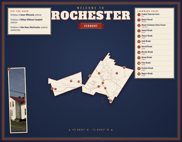 Rochester Map Placemat artwork detail