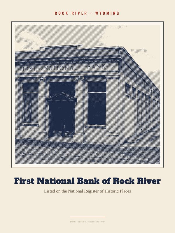 Rock River First National Bank of Rock River Landmark Print artwork detail