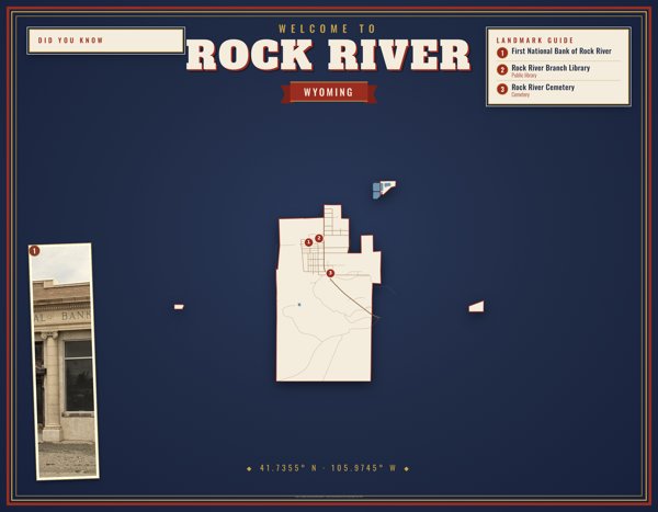 Rock River Map Placemat artwork detail