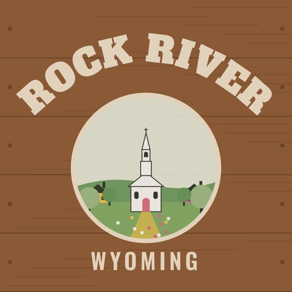 Rock River Hometown Wood Sign artwork detail