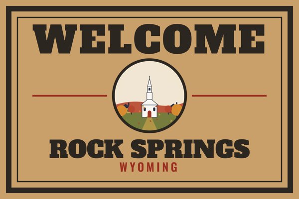 Rock Springs Welcome Doormat artwork detail