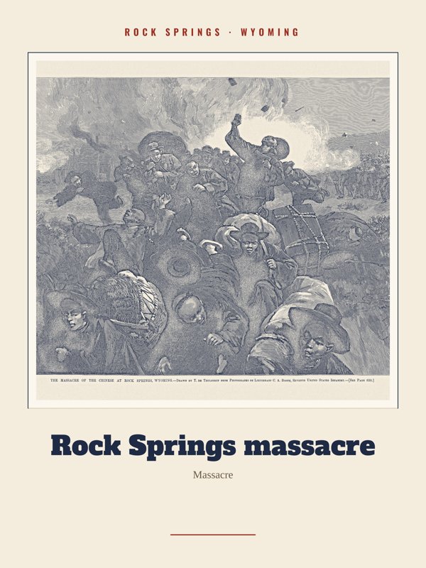 Rock Springs Rock Springs massacre Landmark Print artwork detail