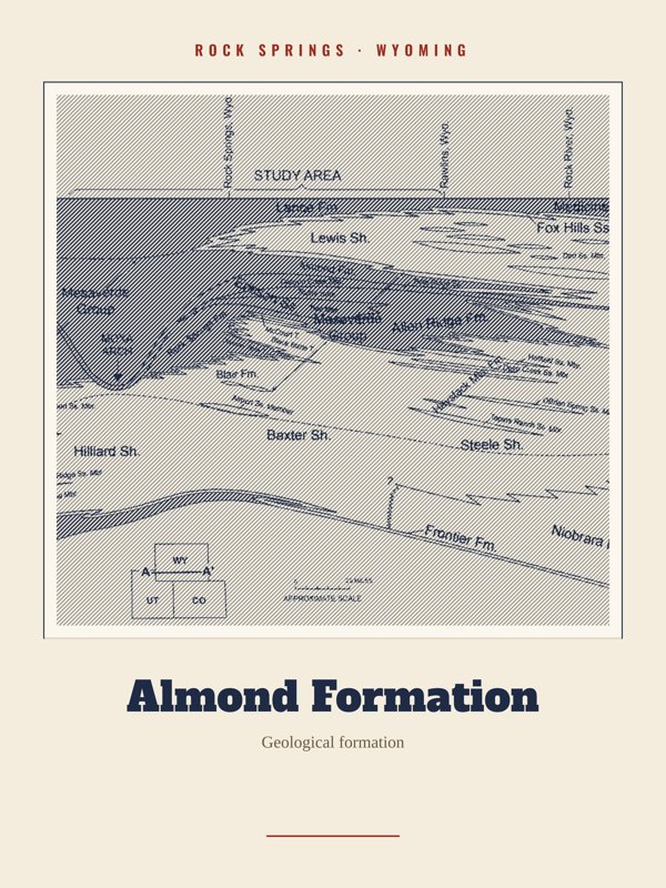 Rock Springs Almond Formation Landmark Print artwork detail