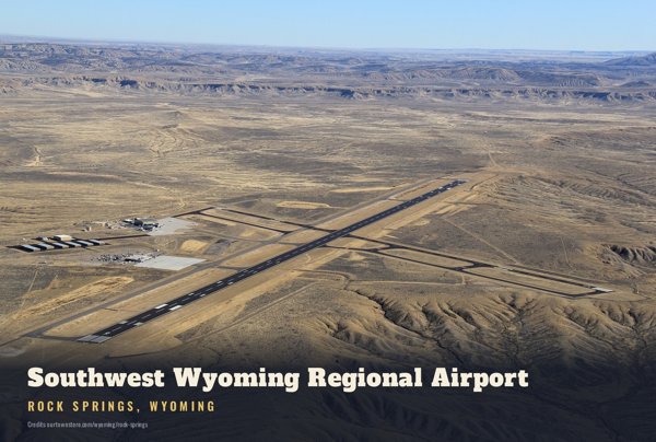 Rock Springs Southwest Wyoming Regional Airport Postcard artwork detail