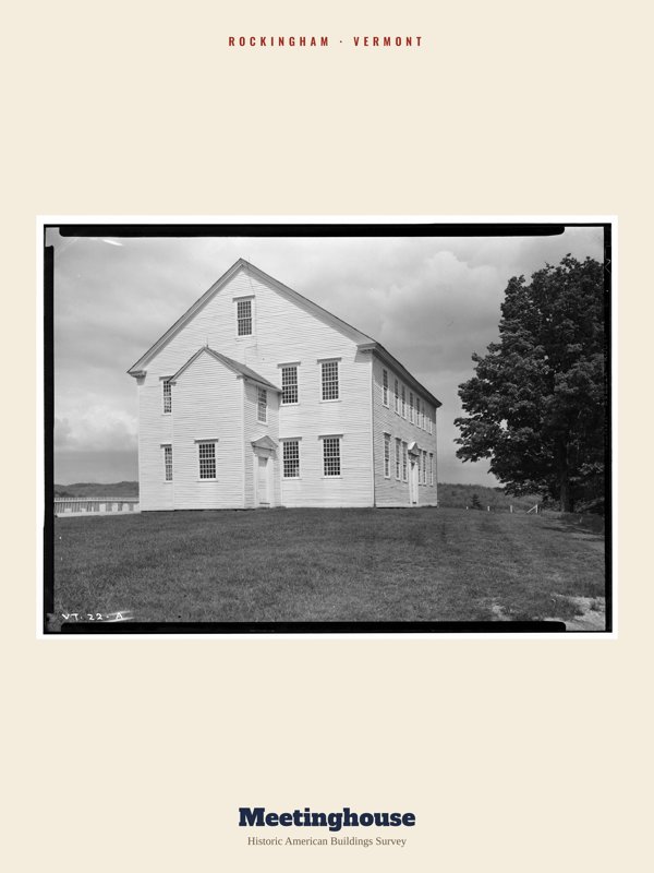 Rockingham Meetinghouse Archive Print artwork detail