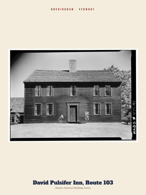 Rockingham David Pulsifer Inn, Route 103 Archive Print artwork detail