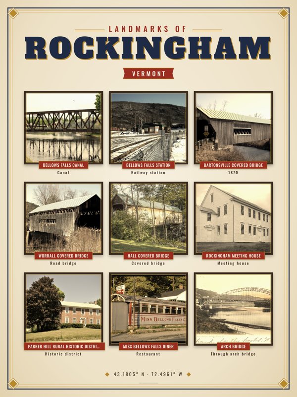 Rockingham Landmarks Photo Poster artwork detail