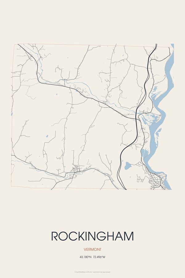 Rockingham Street Map Poster · Linen artwork detail