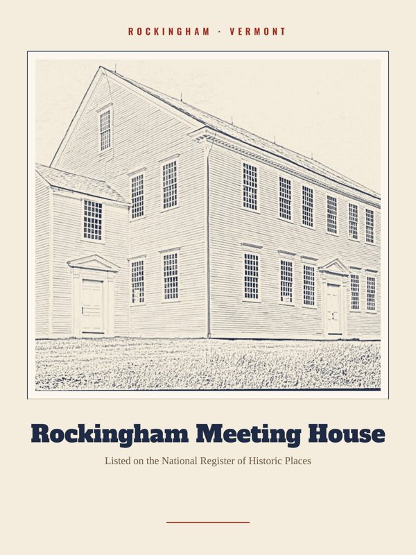 Rockingham Rockingham Meeting House Landmark Print artwork detail