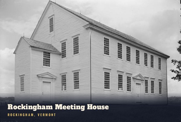 Rockingham Rockingham Meeting House Postcard artwork detail