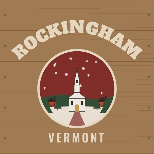 Rockingham Hometown Wood Sign artwork detail