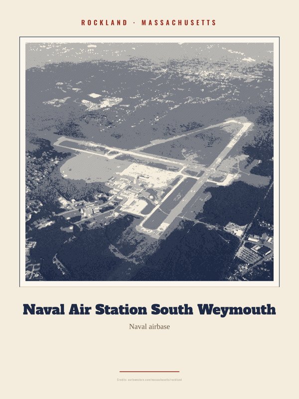 Rockland Naval Air Station South Weymouth Landmark Print artwork detail