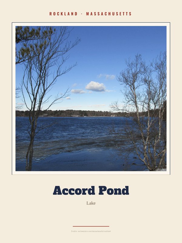 Rockland Accord Pond Landmark Print artwork detail