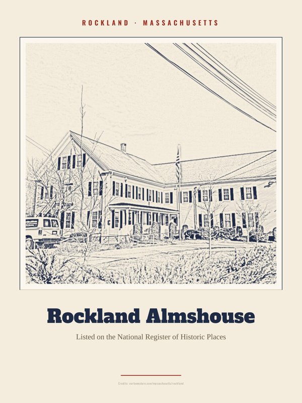 Rockland Rockland Almshouse Landmark Print artwork detail