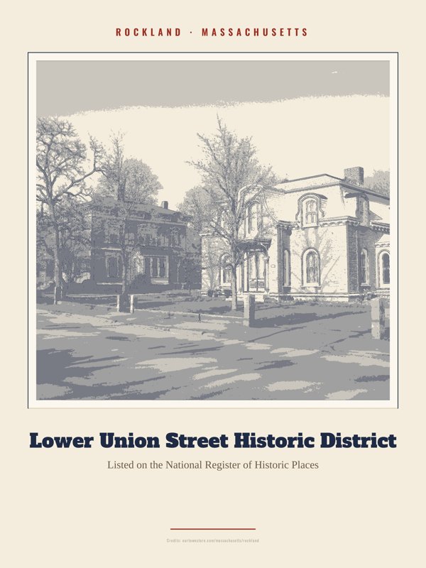 Rockland Lower Union Street Historic District Landmark Print artwork detail
