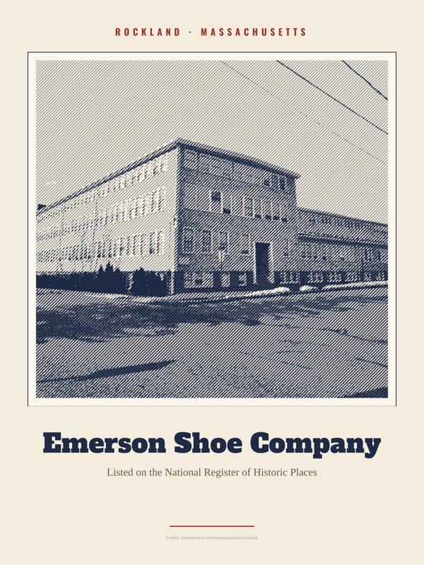 Rockland Emerson Shoe Company Landmark Print artwork detail