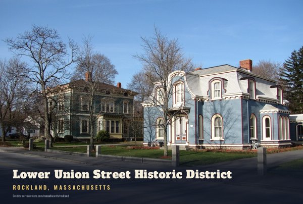 Rockland Lower Union Street Historic District Postcard artwork detail