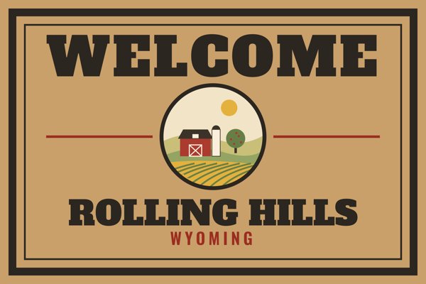 Rolling Hills Welcome Doormat artwork detail