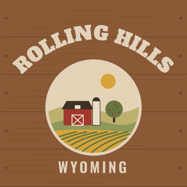 Rolling Hills Hometown Wood Sign artwork detail