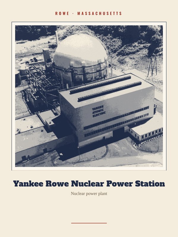 Rowe Yankee Rowe Nuclear Power Station Landmark Print artwork detail