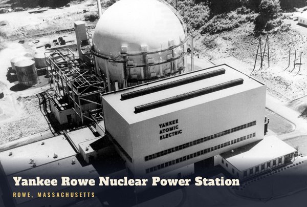 Rowe Yankee Rowe Nuclear Power Station Postcard artwork detail