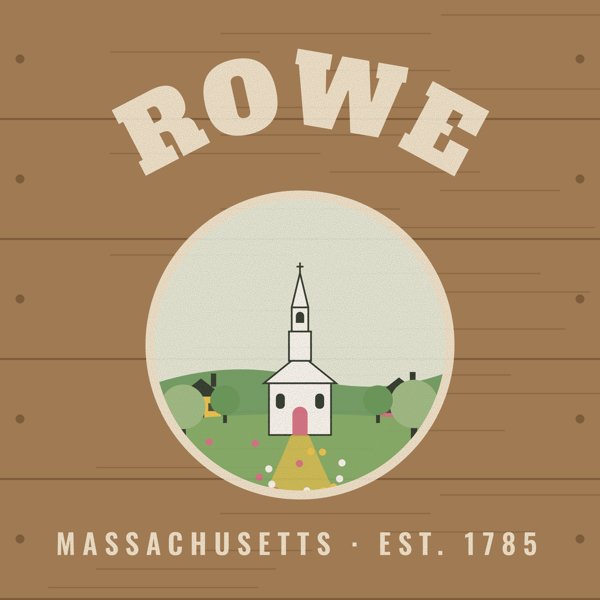 Rowe Hometown Wood Sign artwork detail