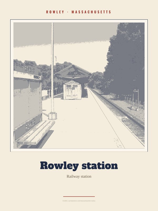 Rowley Rowley station Landmark Print artwork detail