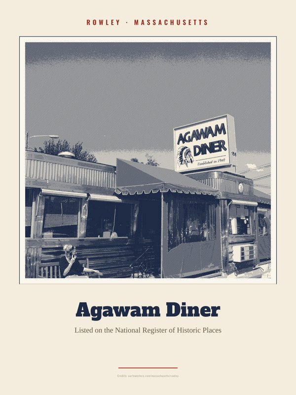 Rowley Agawam Diner Landmark Print artwork detail