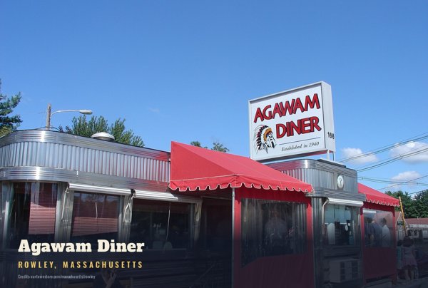 Rowley Agawam Diner Postcard artwork detail