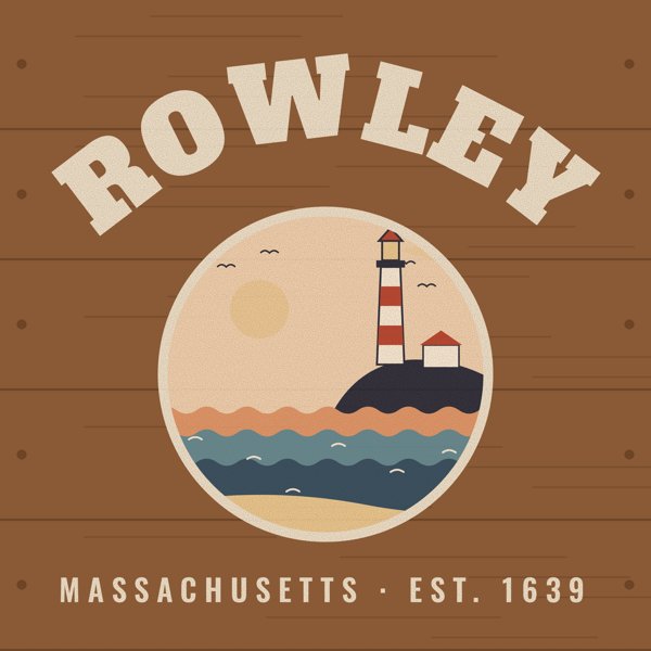 Rowley Hometown Wood Sign artwork detail