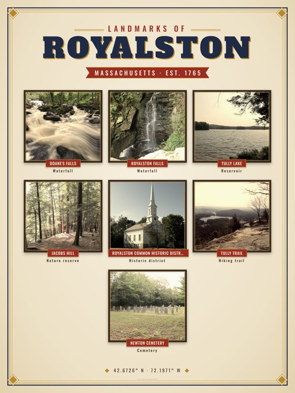 Royalston Landmarks Photo Poster artwork detail