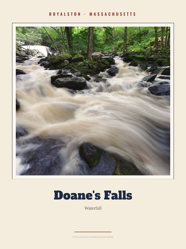 Royalston Doane's Falls Landmark Print artwork detail