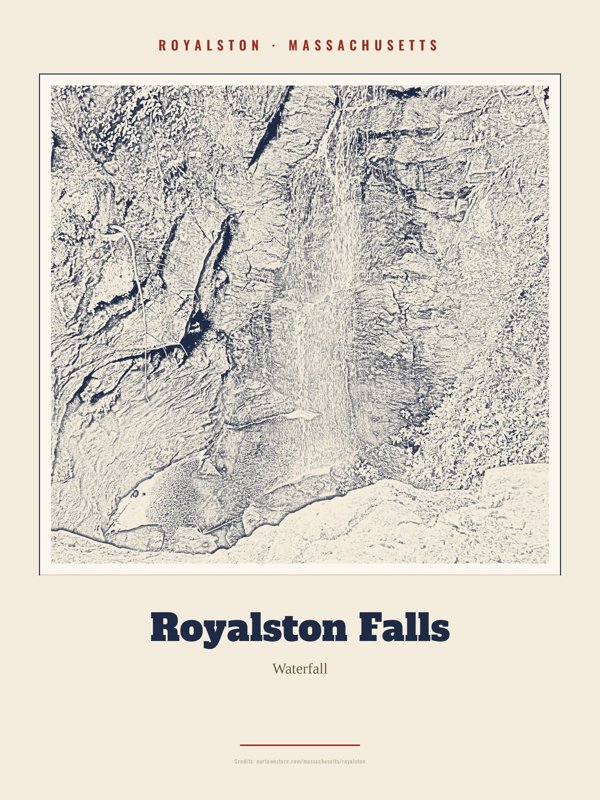 Royalston Royalston Falls Landmark Print artwork detail
