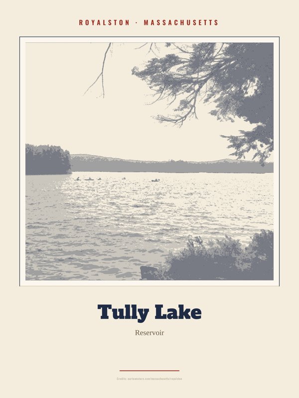 Royalston Tully Lake Landmark Print artwork detail