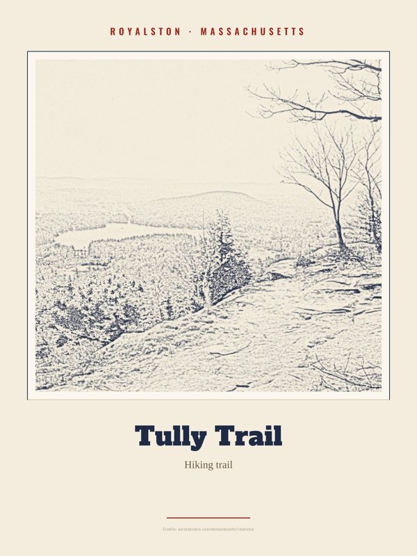 Royalston Tully Trail Landmark Print artwork detail