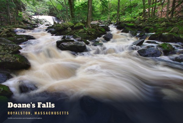 Royalston Doane's Falls Postcard artwork detail
