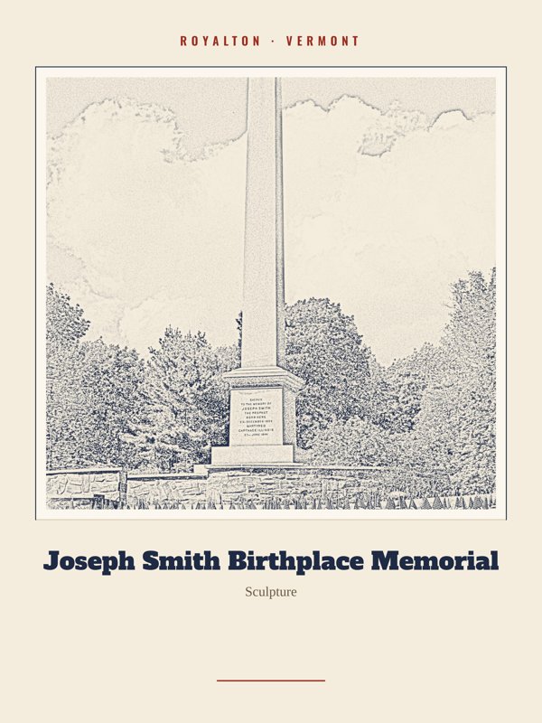 Royalton Joseph Smith Birthplace Memorial Landmark Print artwork detail