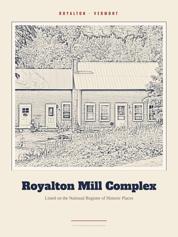 Royalton Royalton Mill Complex Landmark Print artwork detail