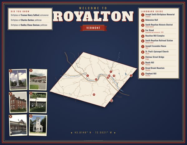 Royalton Map Placemat artwork detail