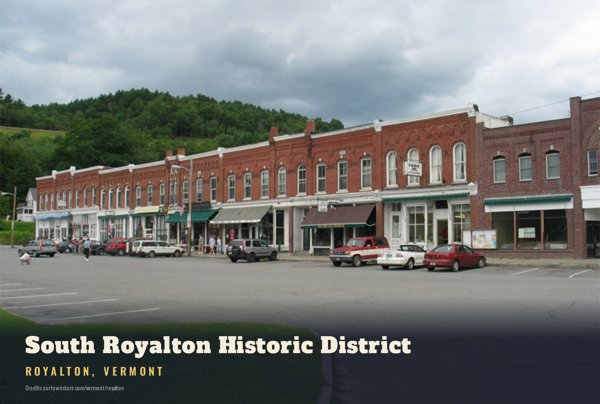 Royalton South Royalton Historic District Postcard artwork detail