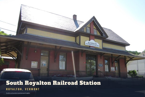 Royalton South Royalton Railroad Station Postcard artwork detail