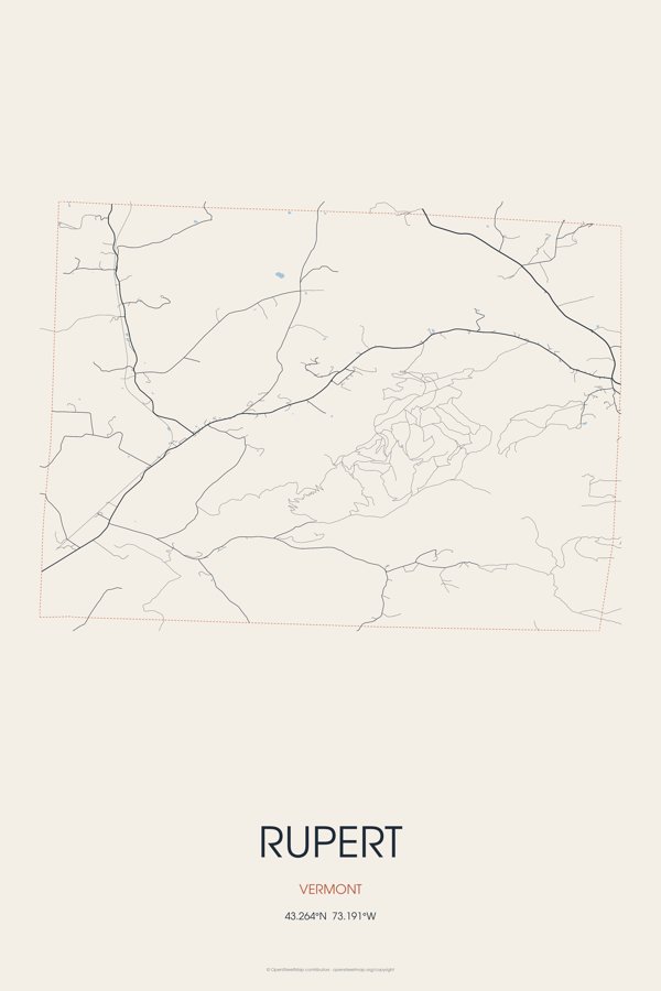 Rupert Street Map Poster · Linen artwork detail