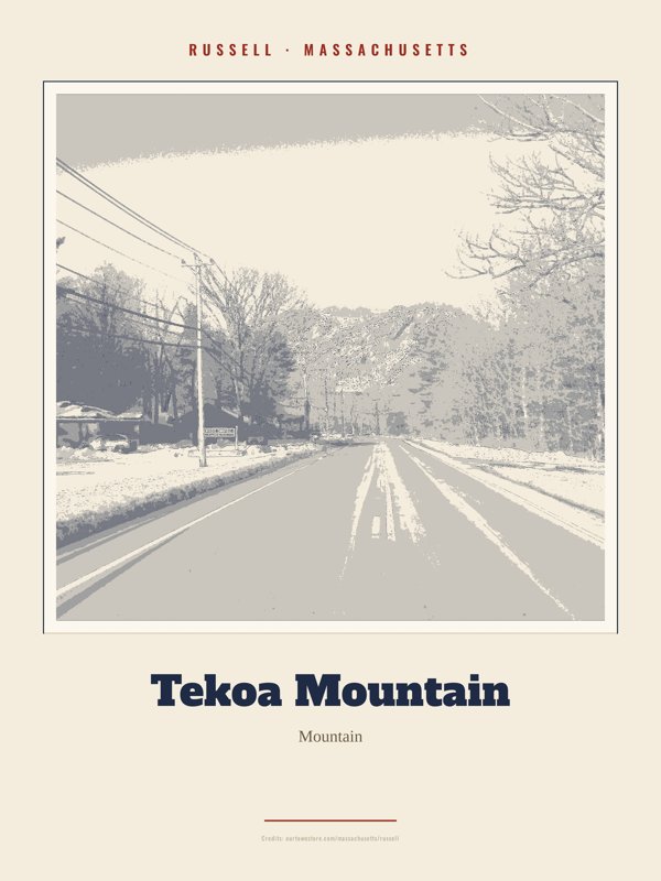 Russell Tekoa Mountain Landmark Print artwork detail