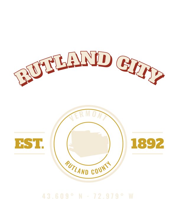Rutland City Varsity Crewneck artwork detail