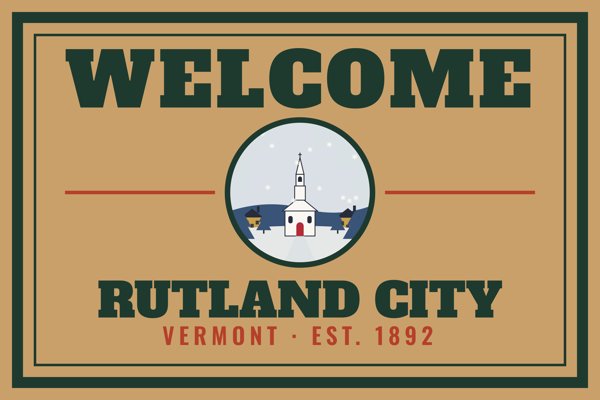 Rutland City Welcome Doormat artwork detail