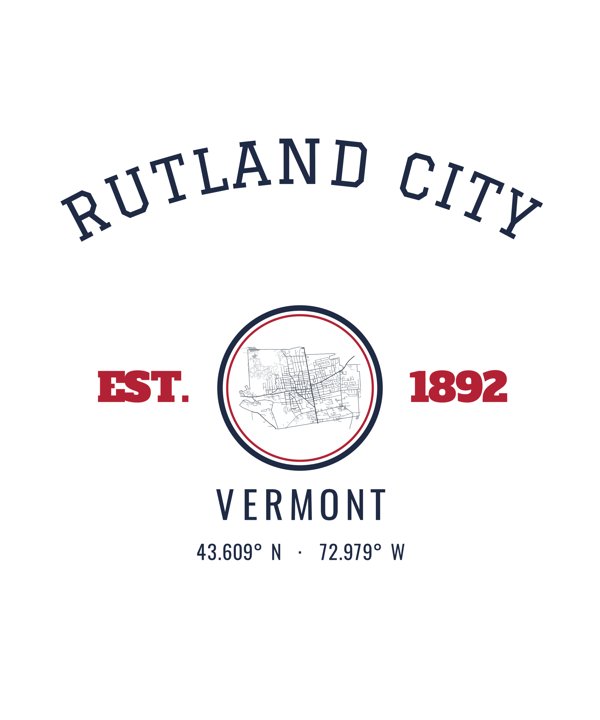 Rutland City Hometown Ornament artwork detail