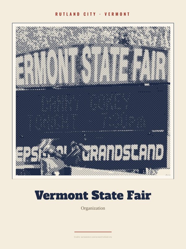 Rutland City Vermont State Fair Landmark Print artwork detail