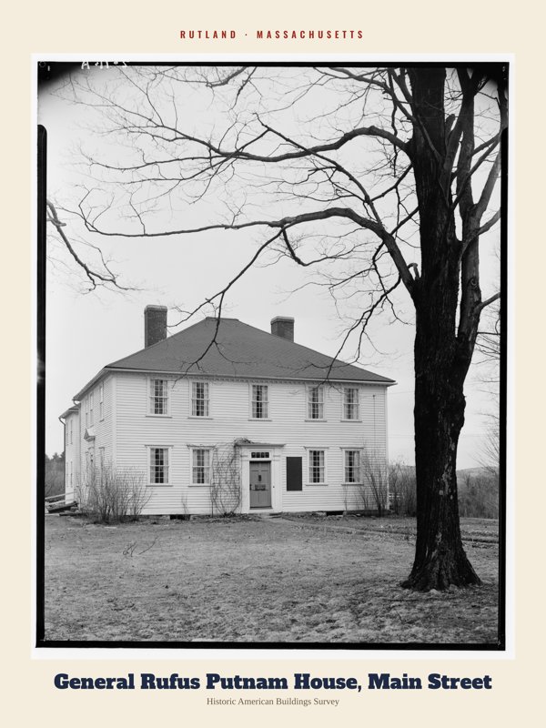 Rutland General Rufus Putnam House, Main Street Archive Print artwork detail