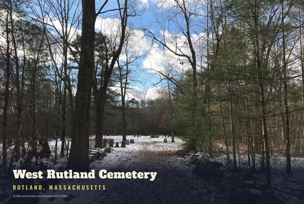 Rutland West Rutland Cemetery Postcard artwork detail